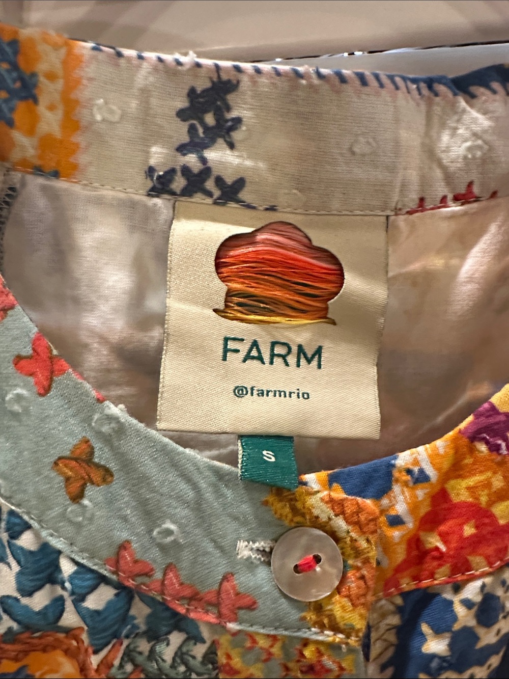 FARM Rio Multicolor Floral Patchwork Button Dress - Picture 2 of 4